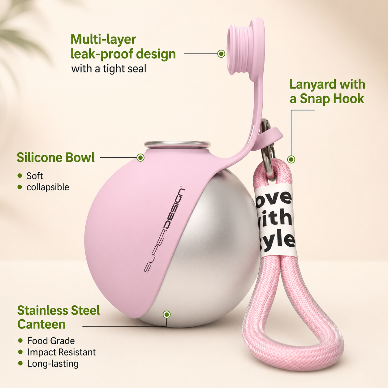 2-in-1 Portable Dog Water Bottle